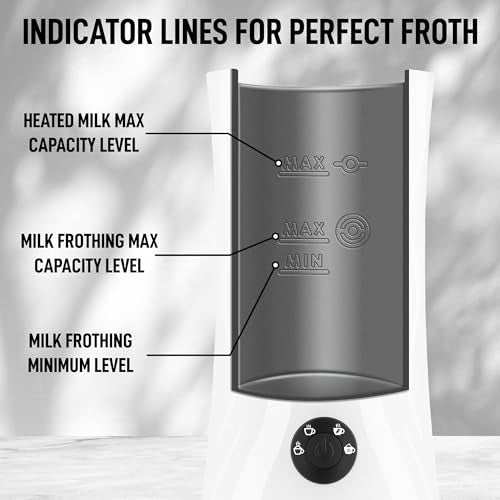 Zulay 4-in-1 Milk Frother and Steamer - Automatic Hot and Cold Foam Maker with Auto Shut Off & Temperature Control for Coffee, Latte, Cappuccino, Hot Chocolate - White (Clear White / Frother Steamer)