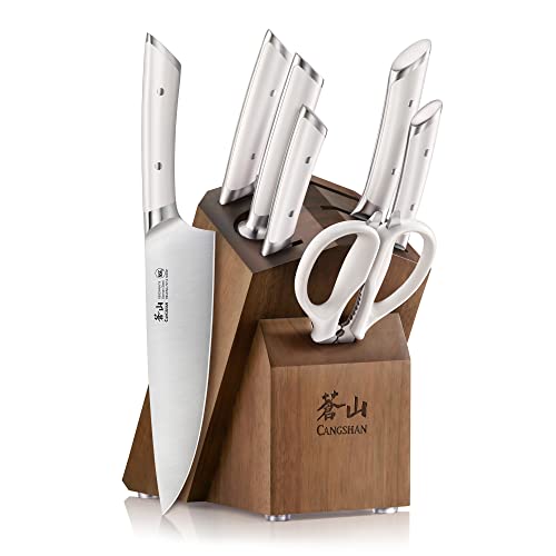 HELENA Series German Steel Forged Knife Block Set (8-Piece / White)