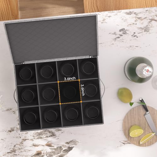 Champagne Flute Storage Box with Dividers (2 Pack-Champagne Flute Storage Box)