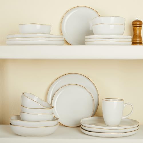 Stoneware Dinnerware Sets for 8 (White / Set (32pcs))