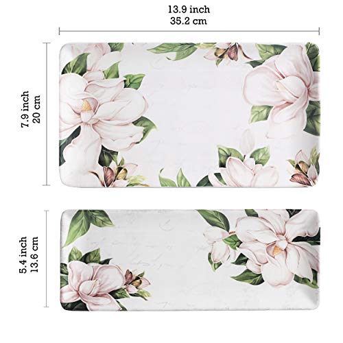 Magnolia Floral Ceramic 14 inch Rectangular Serving Platter (Magnolia Floral)