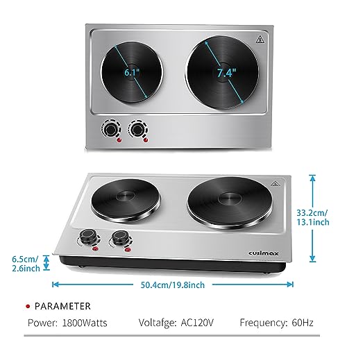 Electric Hot Plate (Matte Silver / Double)