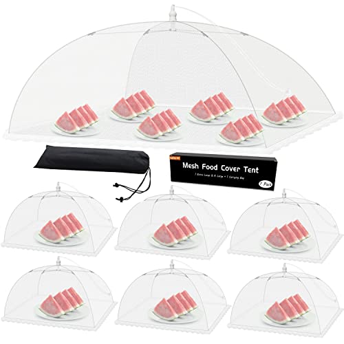 Mesh Food Covers for Outdoors (1 Extra Large (40x24 in) & 6 Large (17x17 in))