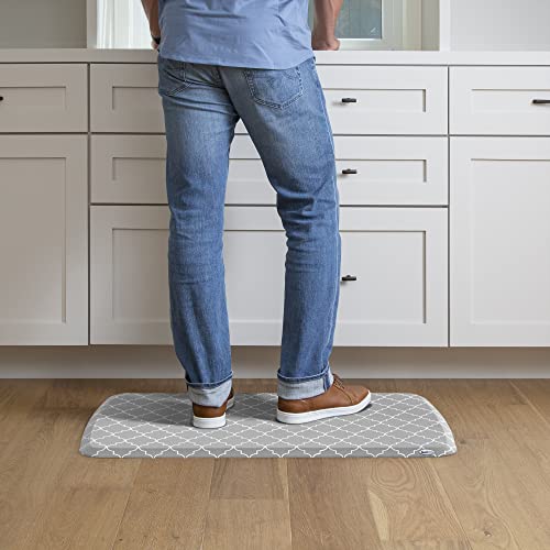 Elite Trellis Light Grey Kitchen Comfort Mat (36"L x 20"W x 0.8"Th / Trellis Light Grey)