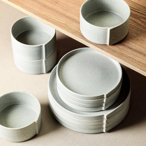 Bao 24 Piece Dinnerware Set Stoneware (Blue-Grey / 24-Piece - Service for 8)