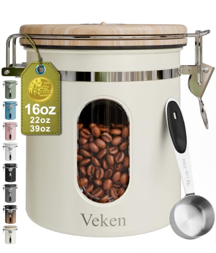 Coffee Canister with Window (Cream / 16 oz)
