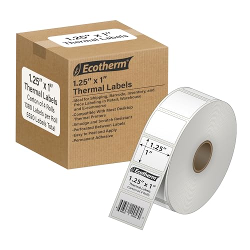 1.25" x 1" Thermal Labels (5520 Count)