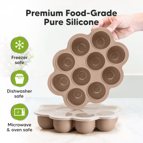 Silicone Food Freezer Trays with Lid (Chai Latte)