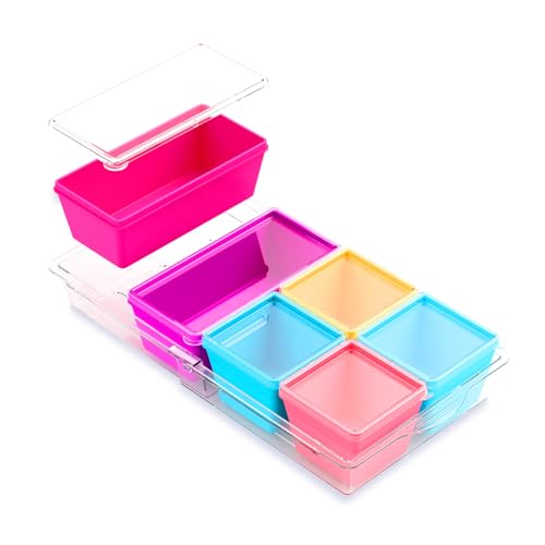 Silicone Freezer Molds with Lids (Retro Rainbow / 4x 1-Cup & 2x 2-Cup)