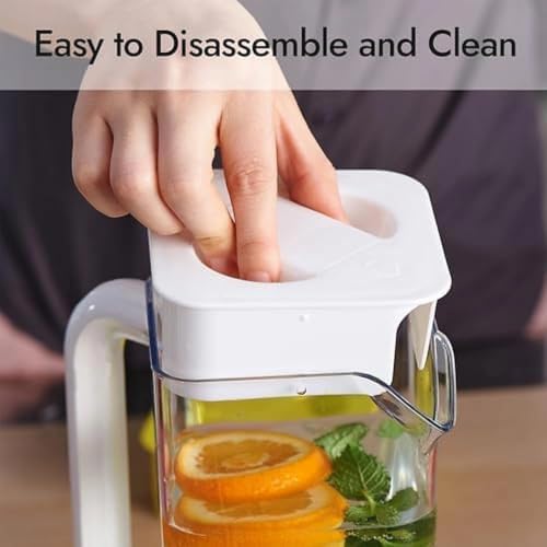 Plastic Pitcher with Lid (White/Red)