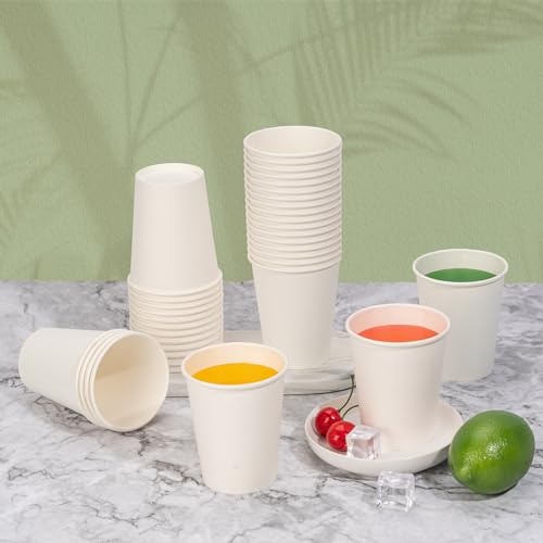 1000 Pack 8 oz Disposable Paper Cups (White / 8 oz)