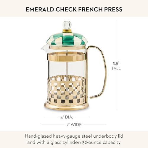 Coffee French Press (Emerald Check)