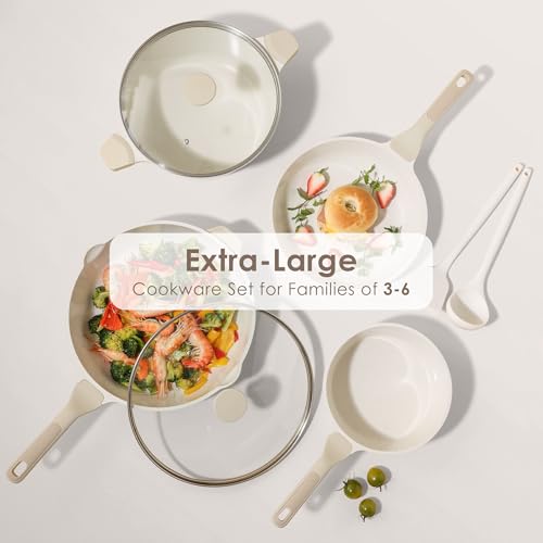 Nonstick Ceramic Cookware Set (Antique White)