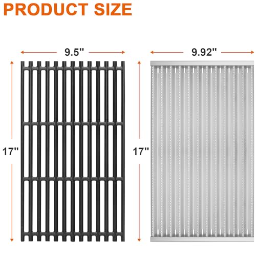 Grill Grate & Emitter Plate Kit for Charbroil TRU (17" x 28.5" for 4-Burner)