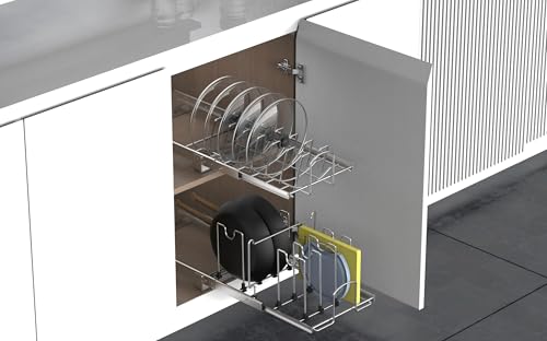 Slide Out Pan and Pot Lid Organizer For Under Cabinet (Pot lid organizer)