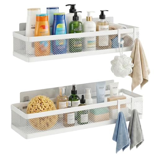 16.5 Inch Extra Long Slim Mesh Shower Caddy (White / Full Mesh (16.5" Extra Long))