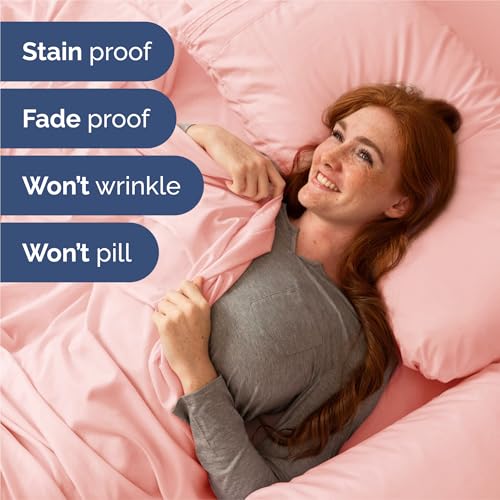 King Size 4 Piece Sheet Set (31 - Baby Pink / King)