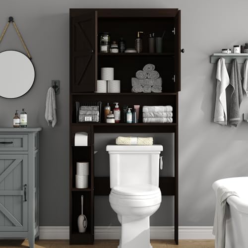 32.3''W Over The Toilet Storage Cabinet with Barn Doors (Espresso / Barn Doors Over Toilet Cabinet)