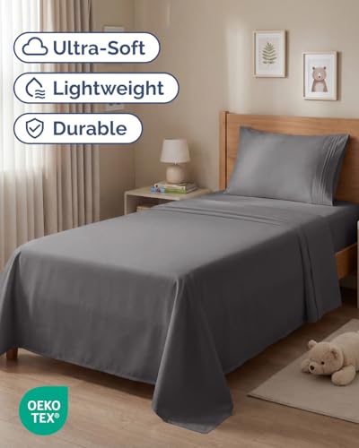 Twin Size 3 Piece Sheet Set (06 - Dark Grey / Twin)