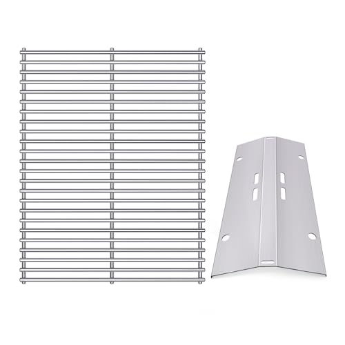 BBQ Grill Grates Replacement for Cuisinart Gas Grill CGG (Silver 7MM + heat plates)