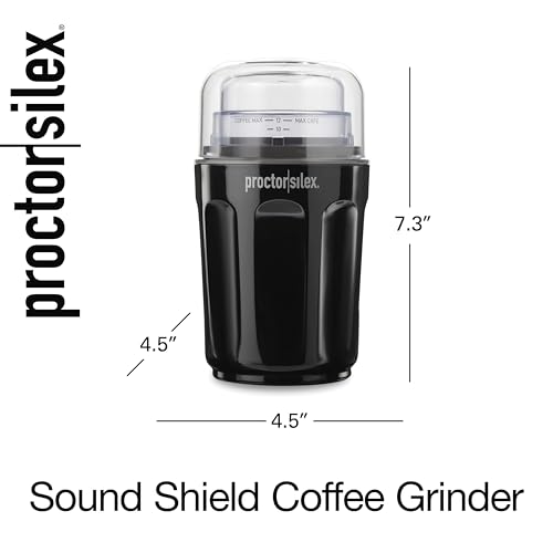 Sound Shield Electric Coffee Grinder for Quiet Grinding (12 Cups)