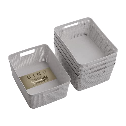 Woven Plastic Basket (Natural Grey / 5PK- S)