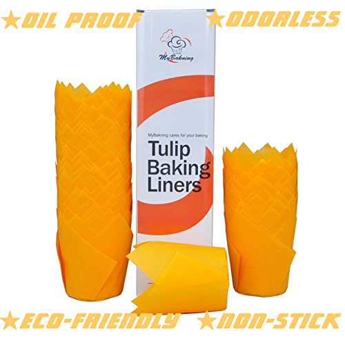 Orange color Large size Tulip Baking Cups 2 (Orange)