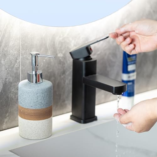 Hand Soap Dispenser Set for Bathroom (Gray and White / 1xSoap Dispenser)