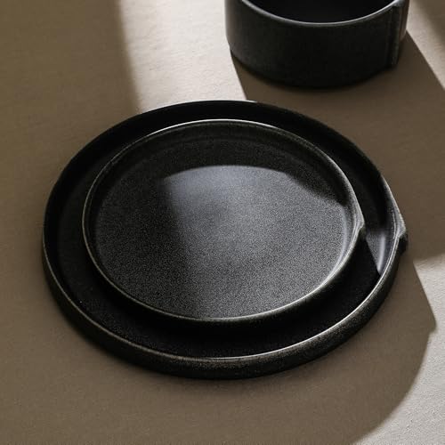 Bao 4 Piece Salad Plate Set Stoneware (Charcoal / 4-Piece - Salad Plate)