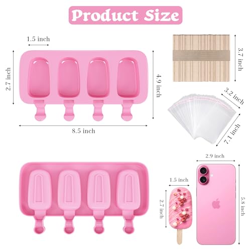 Popsicle Molds Set of 3 (Pink / Large)