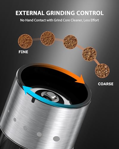 Mini Electric Salt and Pepper Grinder Set with Wood Base (MINI / Silver)