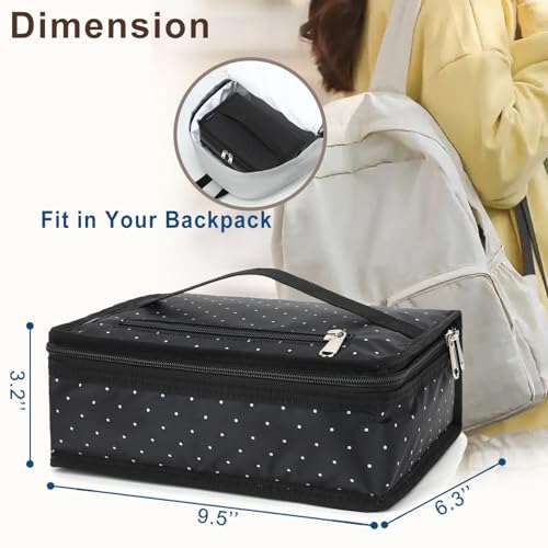 Small Insulated Lunch box Portable Soft Bag Mini Cooler Thermal Meal Tote Kit with Handle for Work (Dot)