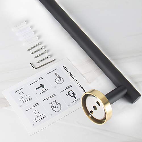 Bath Towel Bar (Matte Black & Gold / 16 Inch)