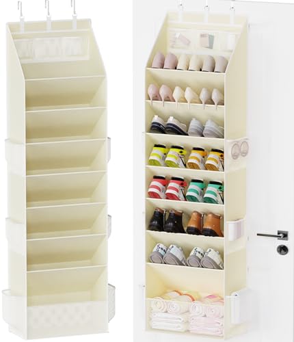 Shoe Storage Over the Door Shoe Organizer (Beige / 1 Pack)