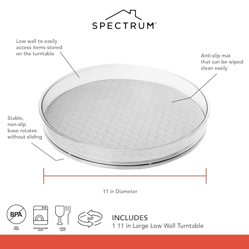 Large Lazy Susan Organizer 11 in for Large Cabinet Fridge Pantry Table Shelf Bath Kitchen Organization