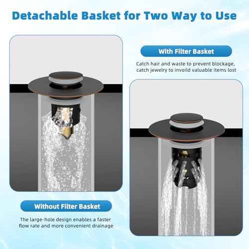 Universal Bathroom Sink Drain Stopper Hair Catcher