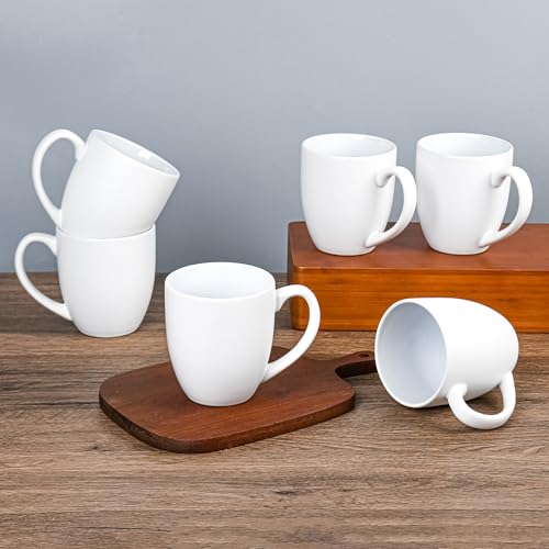 16oz Coffee Mugs Set of 6 (Matte White)