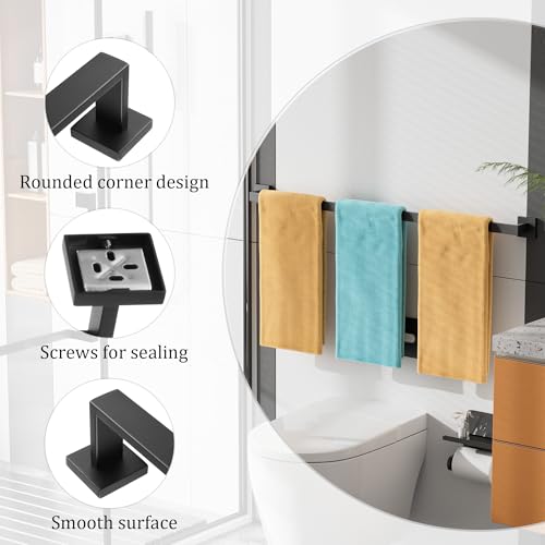 Towel Bar Towel Racks for Bathroom Wall Mount 32 Inch (Single 32 Inch / Matte Black)