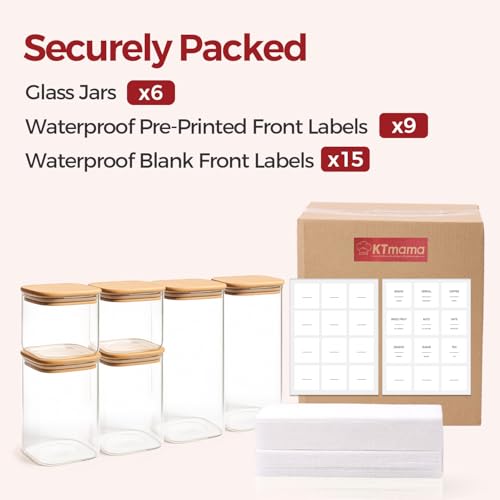 Glass Pantry Storage Containers with Lids 1 (1.6Qt*3+1Qt*3)