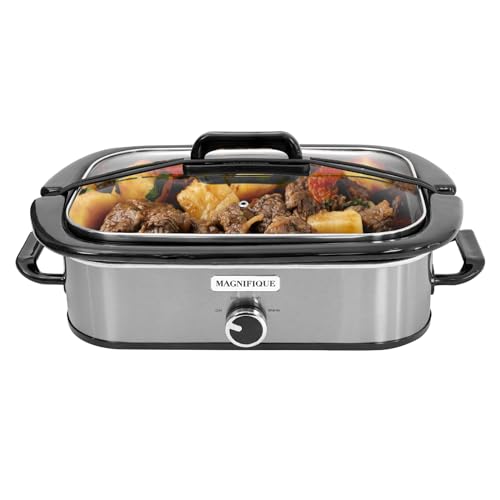 4 Quart Slow Cooker with Casserole Manual Warm Setting