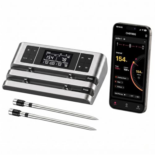 Wireless Meat Thermometer (Silver and Black)