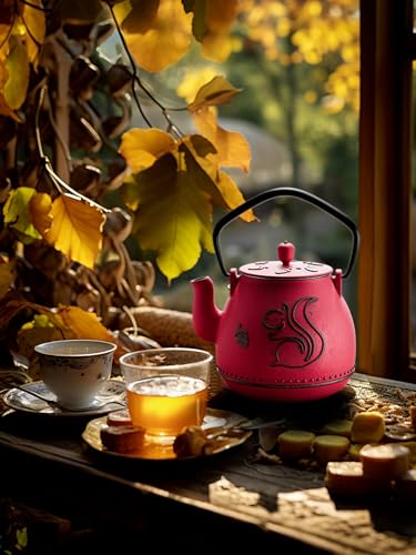 Teapot with Removable Infuser (1 Quarts / Red Squirrel)