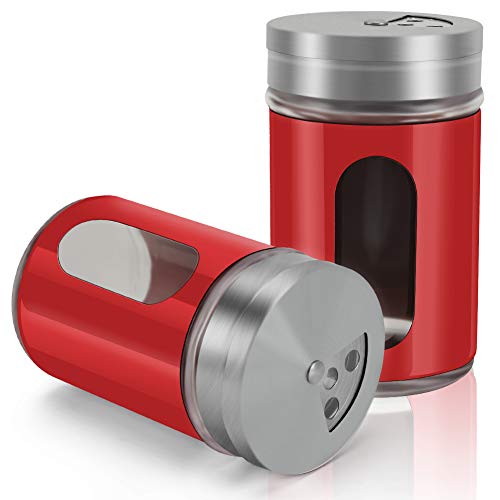 2pcs Salt and Pepper Shakers (Red)