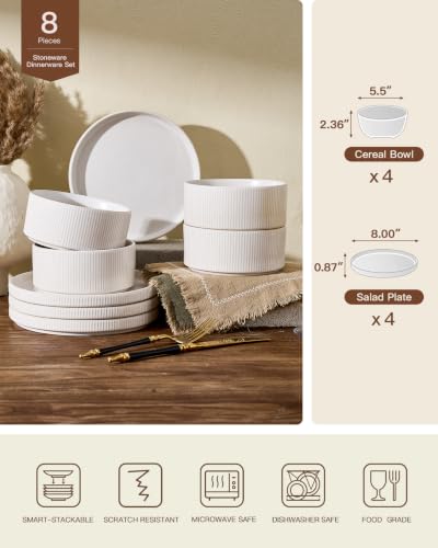 Ceramic Dinnerware Sets for 4 (Matte White)