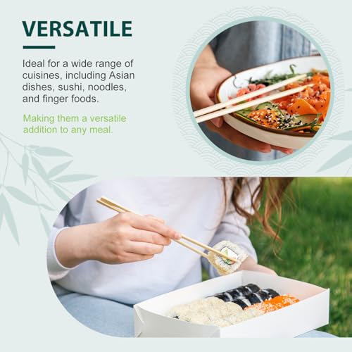 50 Chopsticks Disposable Bulk (9 Inch / Bamboo)