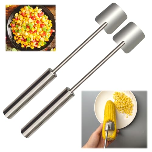 Corn Cob Peeler Peeler Easy Clean Corn Cob Stainless Steel Splitter Tool Suitable for Home Kitchen (2 Count)