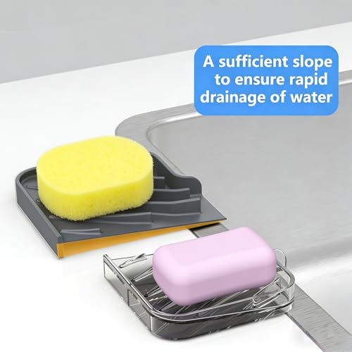 Sponge Holder for Kitchen Sink (Gray / 8"x 4")