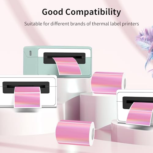 3x2 Inch Holographic Thermal Labels (Holographic Pale Pink / 2*3 inch)