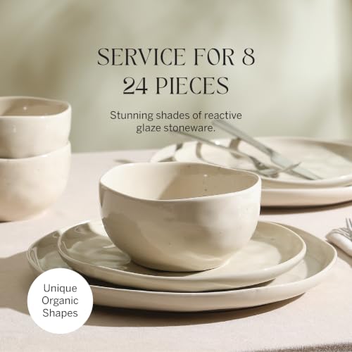 Mirella 24 Piece Dinnerware Set Stoneware (Beige / 24-Piece - Service for 8)