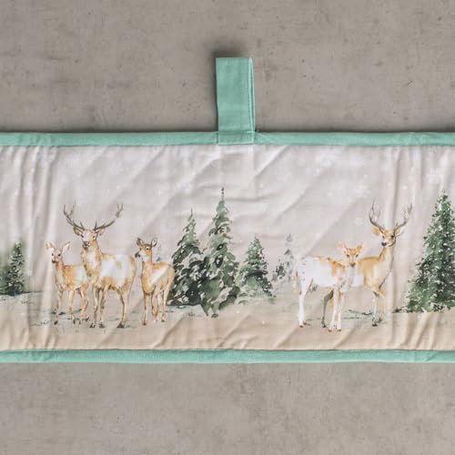 Double Oven Mitts 100% Cotton Double Oven Glove (049 - Deer in the Woods / 7" x 35" (Double Oven Mitt))